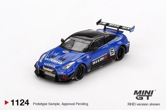 【2025年12月以降発売予定】 MINI GT MGT01124-R 1/64 LB-Silhouette WORKS GT Nissan 35GT-RR バージョン2 ブルー(右ハンドル)