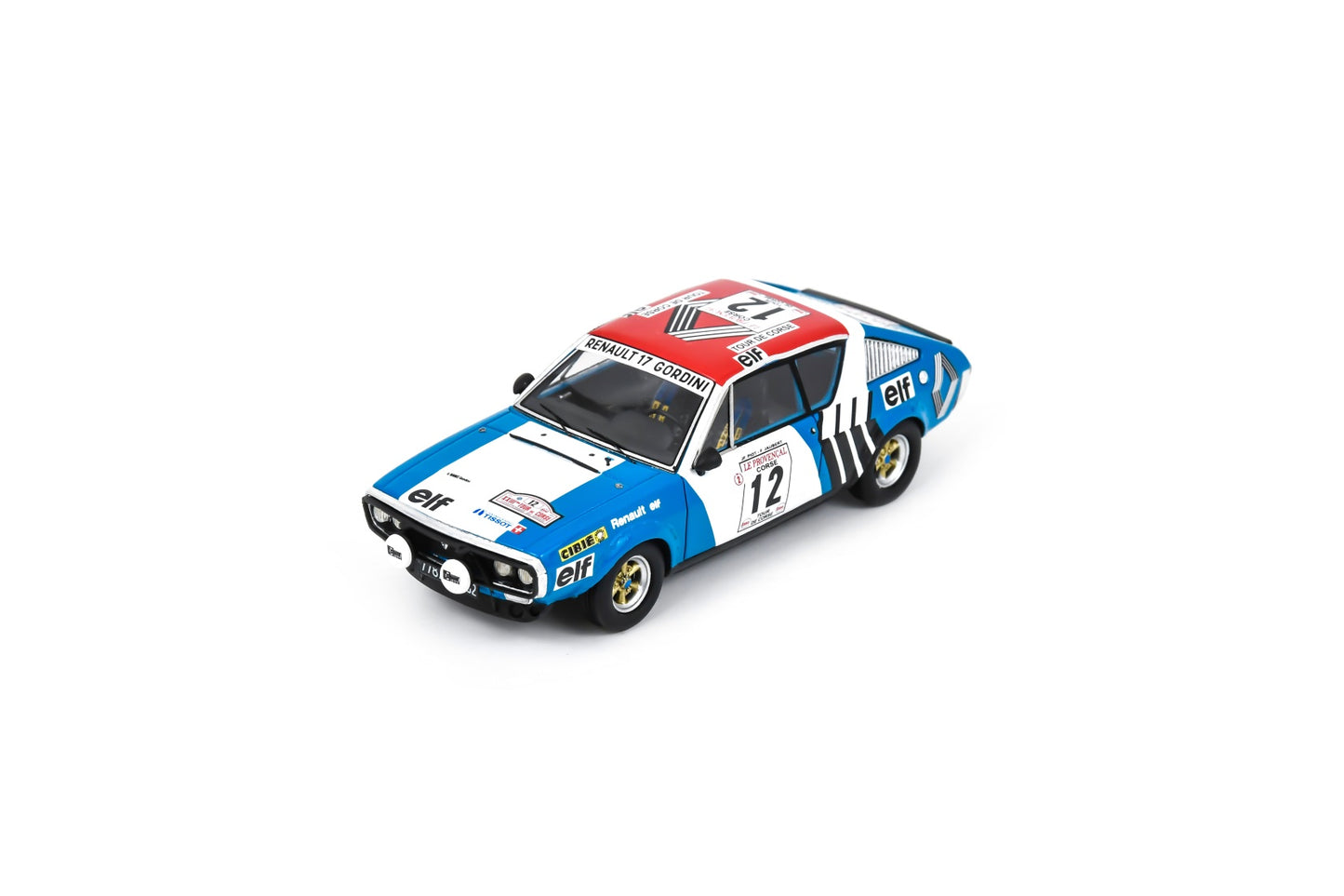 Spark S6190 1/43 Renault 17 No.12 8th Tour de Corse 1974 J-F. Piot - F. Jaubert