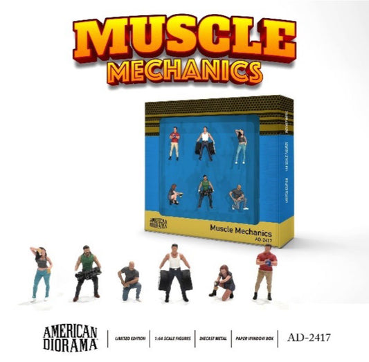 American Diorama AD-2417 1/64 フィギュア マッスルメカニックス 6個セット