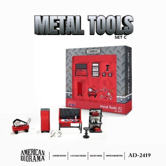 American Diorama AD-2419 1/64 フィギュア メタルツール セットC