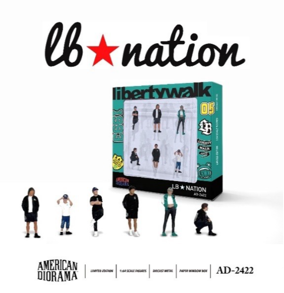 【2025年1月以降発売予定】 American Diorama AD-2422  1/64 フィギュア LB Nation 6個セット