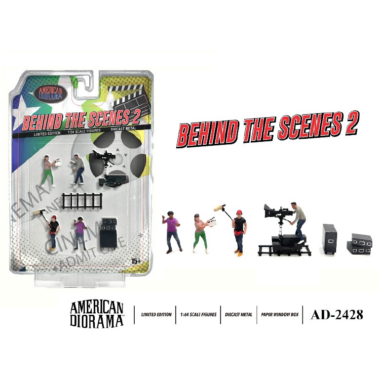 American Diorama AD-2428 1/64 フィギュア 舞台裏2 9個セット(フィギュア4個・アクセサリー5個)