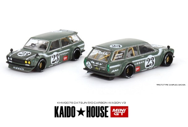 MINI GT KHMG076 1/64 ダットサン KAIDO 510 ワゴン カーボンファイバー V3 (右ハンドル)