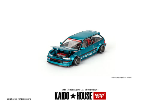 【2024年9月以降発売予定】 MINI GT KHMG126 1/64 Honda シビック EF Kaido Works V1(左ハンドル)