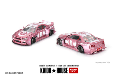 MINI GT KHMG128 1/64 Nissan スカイライン GT-R R34 KAIDO RACING FACTORY V1(右ハンドル)