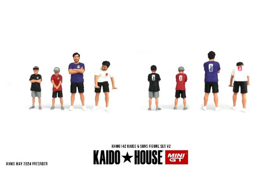【2024年9月以降発売予定】 MINI GT KHMG142 1/64 KAIDO HOUSE フィギュアセット Kaido & Sons V2