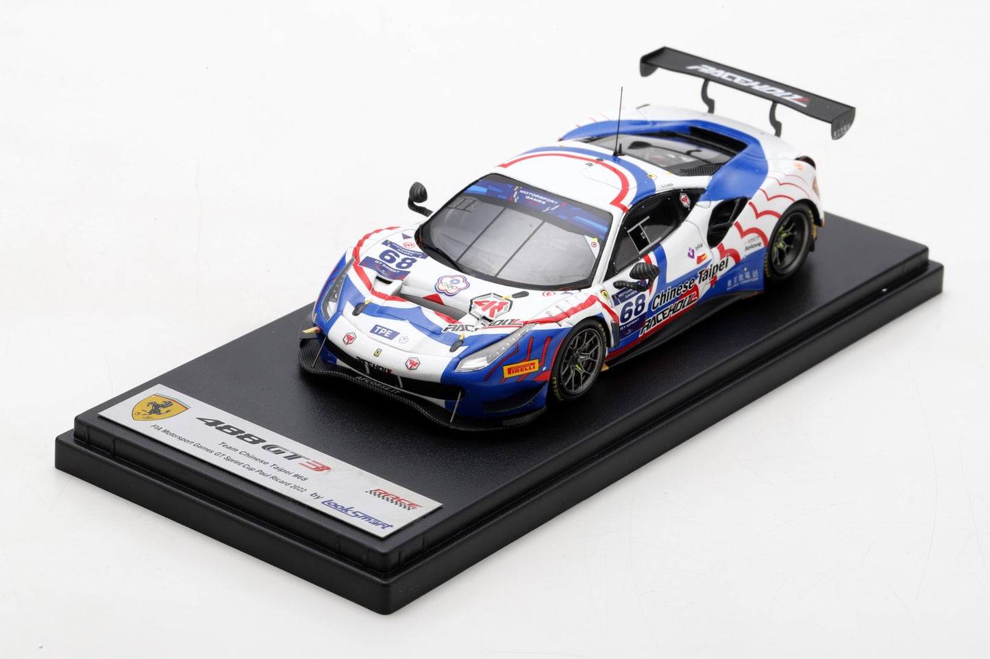 【2024年3月発売予定】 LookSmart LSRC155 1/43 Team Chinese Taipei Ferrari 488 GT3 Evo No.68 - FIA Motorsport Games GT Sprint Cup Paul Ricard 2022   Evan Chen