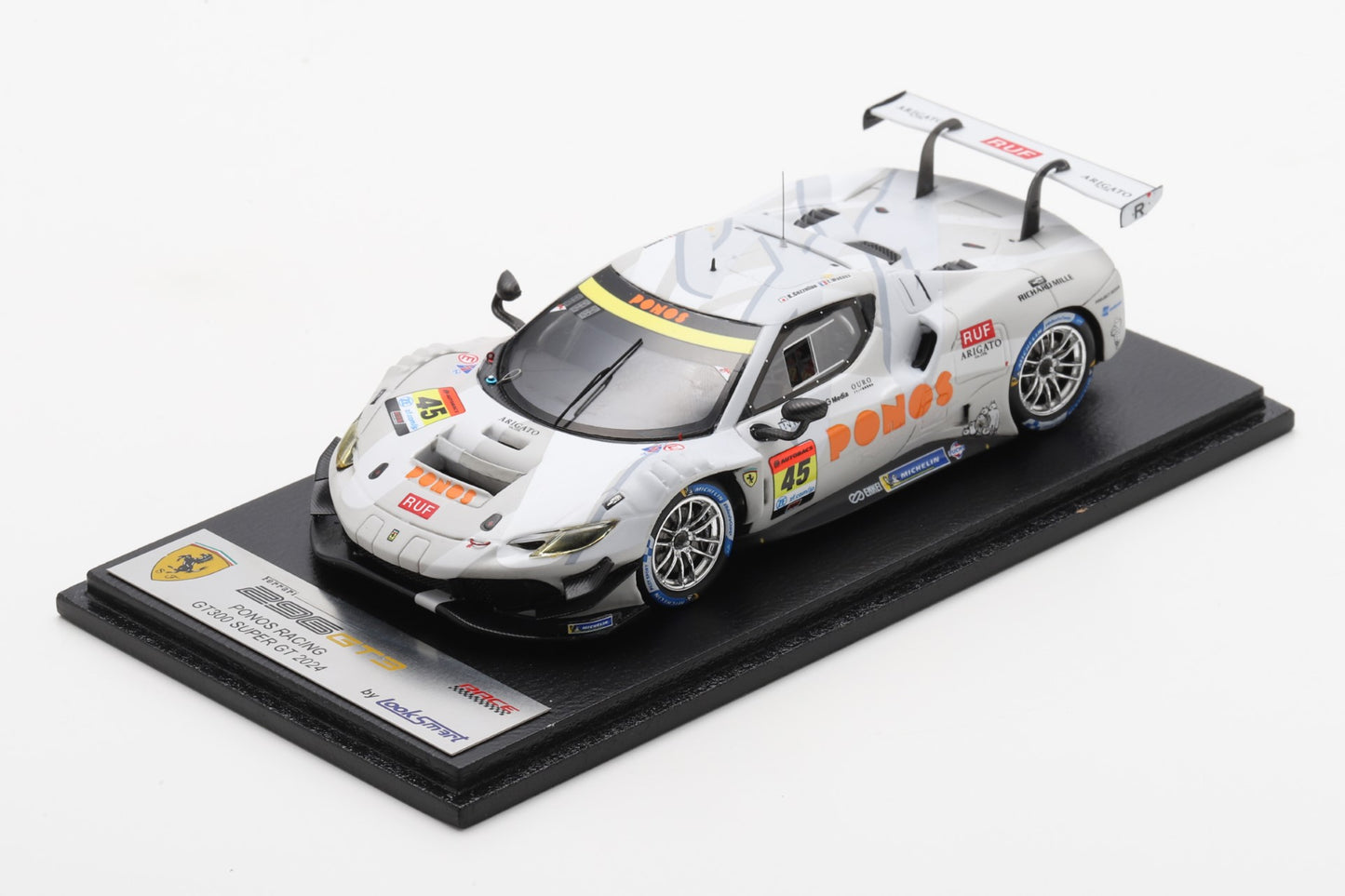 Looksmart LSRC185 1/43 PONOS FERRARI 296 No.45 PONOS RACING GT300 SUPER GT 2024 K. Cozzolino - L. Wadoux