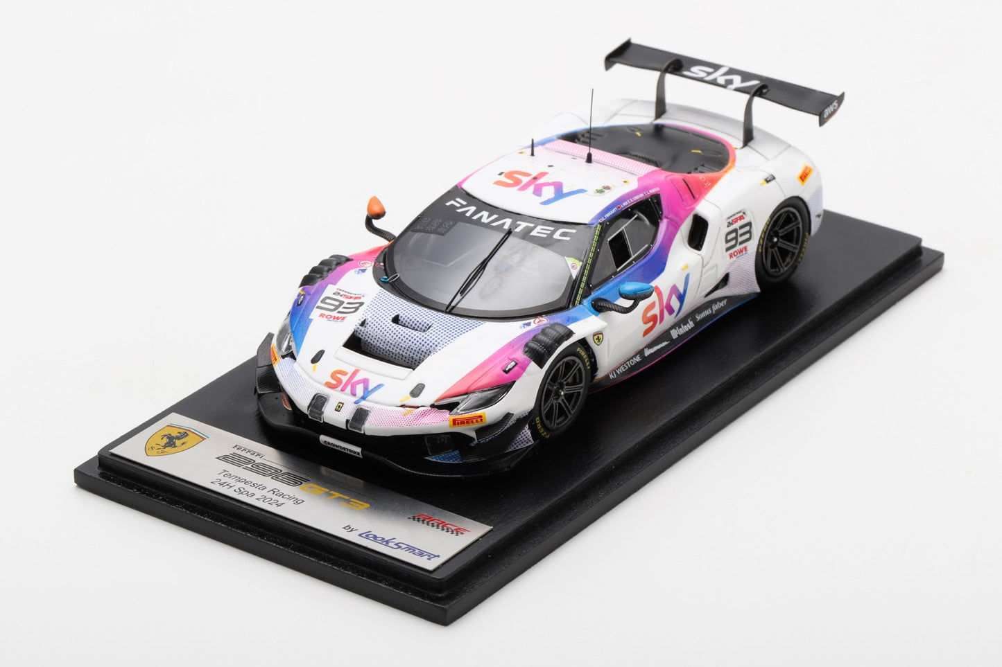 Looksmart LSRC190 1/43 Ferrari 296 GT3 No.93 SKY - Tempesta Racing 24H Spa 2024 E. Cheever – J. Hui – L. Wadoux – C. Froggatt