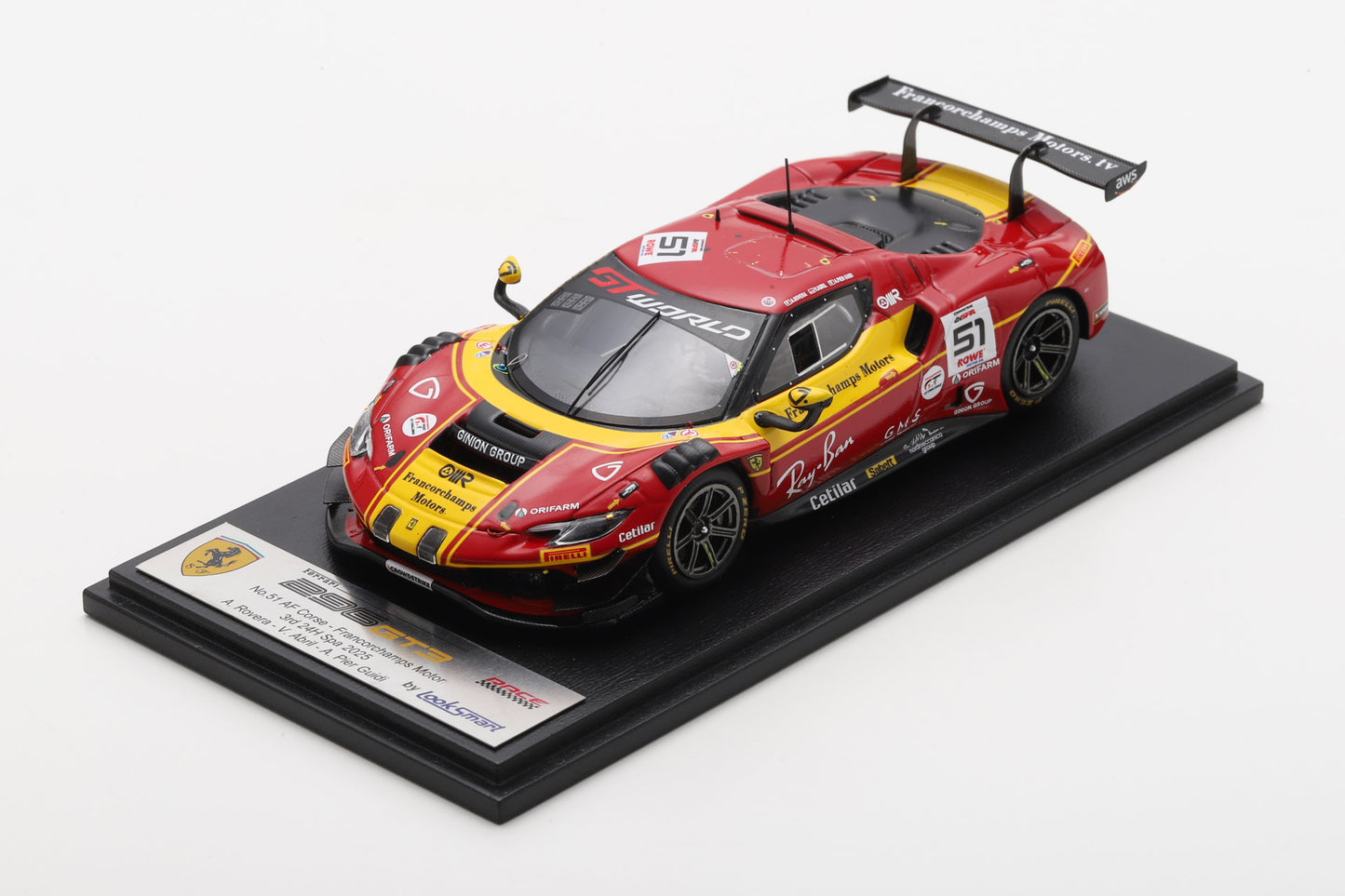【2026年6月以降発売予定】 Looksmart LSRC206 1/43 Ferrari 296 GT3 No.51 AF Corse - Francorchamps Motors 3rd 24H Spa 2025 A. Rovera - V. Abril - A. Pier Guidi