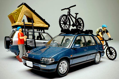 【2026年6月発売予定】 TLV 1/64 LV-N297c ホンダ シビックシャトル RT X (青) 90年式 フィギュア､マウンテンバイク付