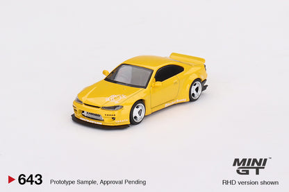 MINI GT MGT00643-R 1/64 Rocket Bunny Nissan シルビア(S15) イエロー(右ハンドル)