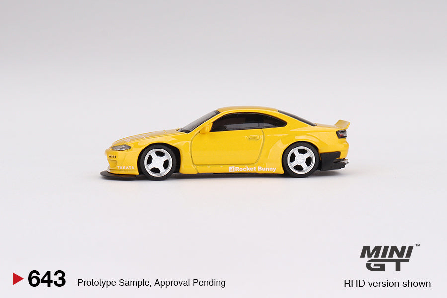 MINI GT MGT00643-R 1/64 Rocket Bunny Nissan シルビア(S15) イエロー(右ハンドル) – Racing  Models