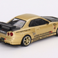 MINI GT MGT00676-R 1/64 Nissan スカイライン GT-R R34 Top Secret Gold (右ハンドル)日本限定