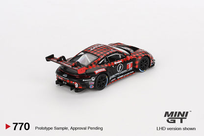 【2024年8月以降発売予定】 MINI GT MGT00770-L 1/64 ポルシェ 911 GT3 R IMSA セブリング12時間 GTD PRO 優勝車 2023 #9 Pfaff Motorsports(左ハンドル)