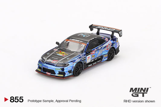 【2025年4月以降発売予定】 MINI GT MGT00855-BL 1/64 Nissan シルビア (S15) D1 GP 2023 #70 D-MAX  RACING(右ハンドル) 日本限定