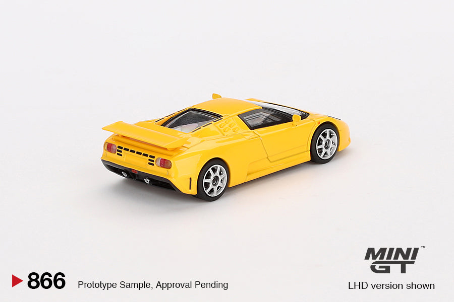 【2025年2月以降発売予定】 MINI GT MGT00866-L 1/64 ブガッティ EB110 スーパースポーツ Giallo Bugatti(イエロー)(左ハンドル)