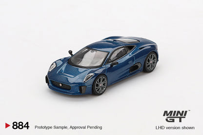 【2025年3月以降発売予定】 MINI GT MGT00884-L 1/64 ジャガー C-X75 ブルー(左ハンドル)