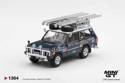 【2027年1月以降発売予定】 MINI GT MGT01364-L 1/64 レンジ ローバー 1971 ブリティッシュ・トランス-アメリカ・エクスペディション VXC-765K(左ハンドル)