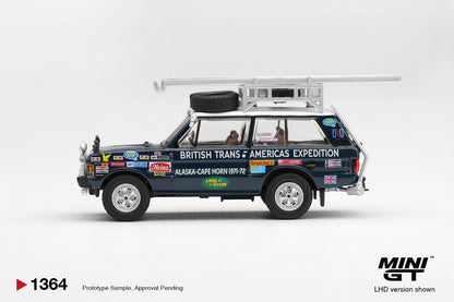 【2027年1月以降発売予定】 MINI GT MGT01364-L 1/64 レンジ ローバー 1971 ブリティッシュ・トランス-アメリカ・エクスペディション VXC-765K(左ハンドル)