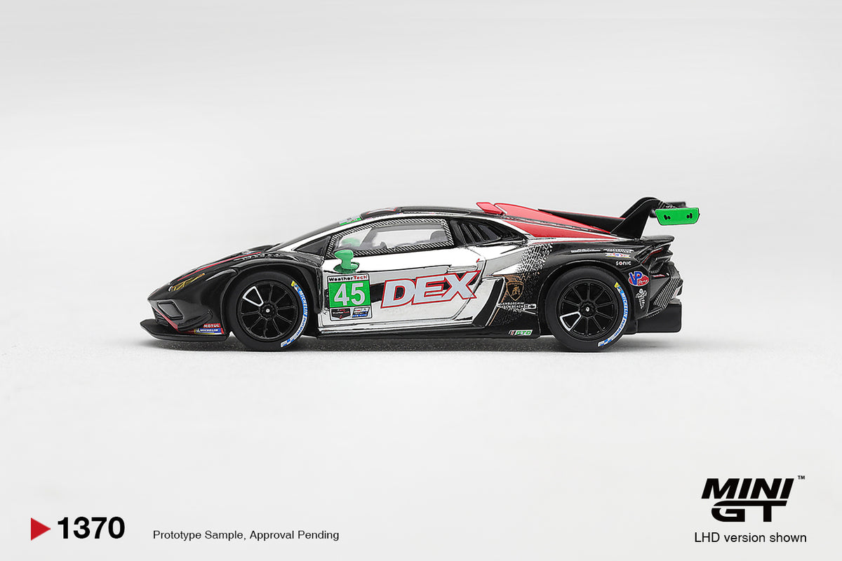 【2027年1月以降発売予定】 MINI GT MGT01370-L 1/64 ランボルギーニ ウラカン GT3 EVO2 IMSA シボレーGP 優勝車 2025 #45 DEX Wayne Taylor Racing (左ハンドル)