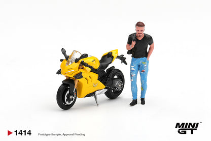 【2027年4月以降発売予定】 MINI GT MGT01414-L 1/64 Ducati Panigale V4 S Yellow with Rider Figure