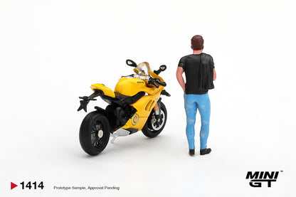 【2027年4月以降発売予定】 MINI GT MGT01414-L 1/64 Ducati Panigale V4 S Yellow with Rider Figure