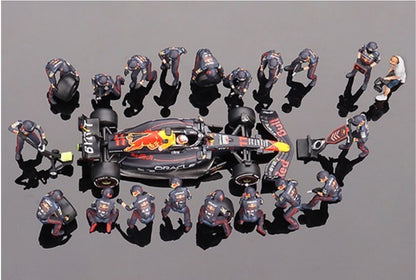 MINI GT MGTS0008 1/64 オラクル レッドブル レーシング RB18 2022 3位入賞車 #11  アブダビグランプリ Sergio Pérez ピットクルーセット (5000セット限定)