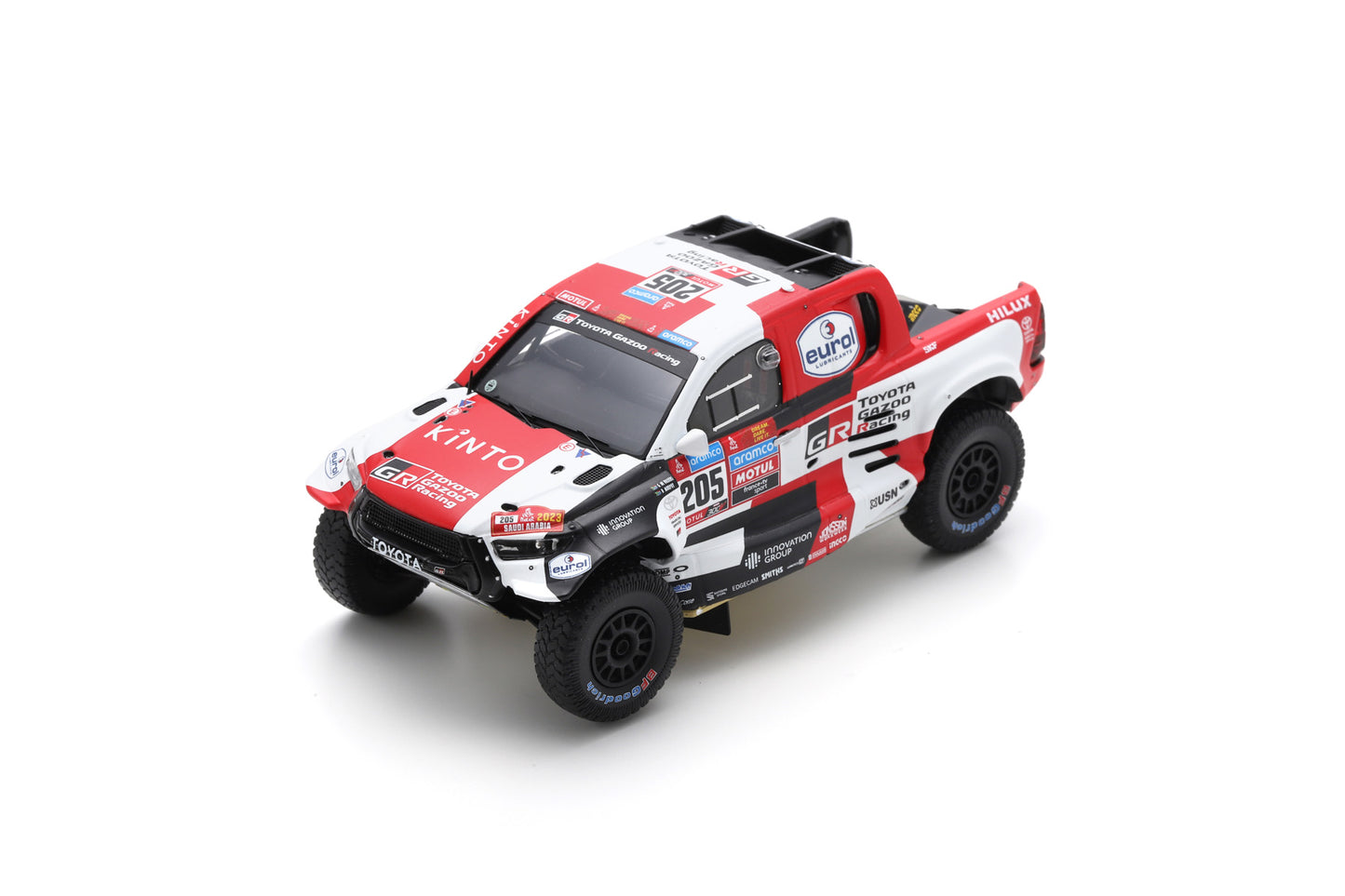 【2024年11月発売予定】 Spark S5884 1/43 TOYOTA HILUX No.205 4th Dakar Rally 2023 G. De Villiers- D. Murphy