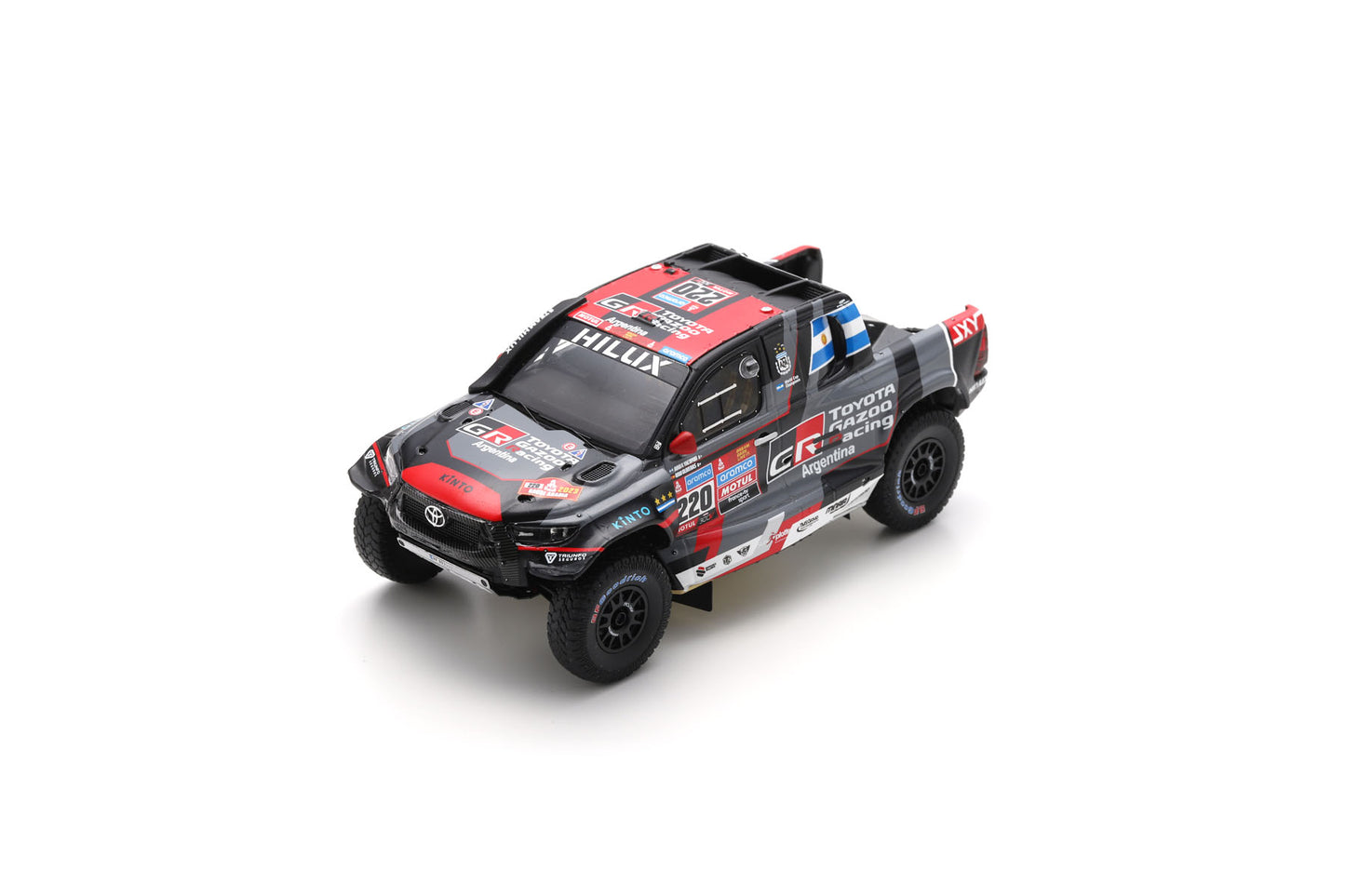 Spark S5887 1/43 TOYOTA HILUX No.220 7th Dakar Rally 2023 J. Cruz Yacopini - D. Oliveras Carreras