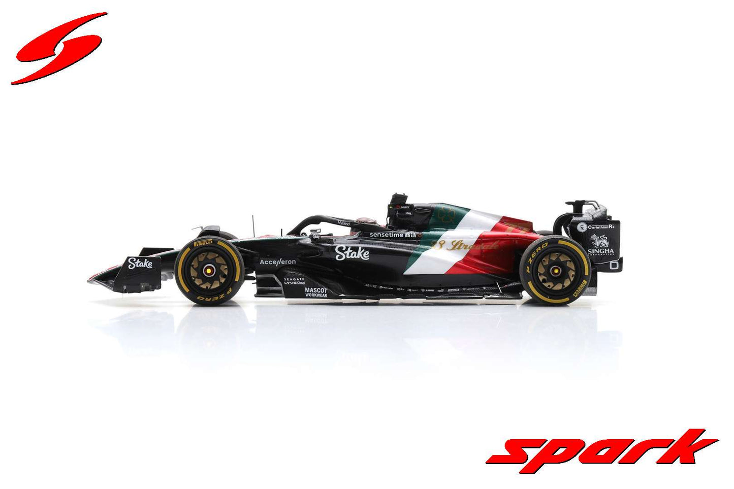 Spark S8932 1/43 Alfa Romeo F1 Team Stake C43 No.77 Alfa Romeo F1 Team ORLEN 10th Italian GP 2023 Valtteri Bottas