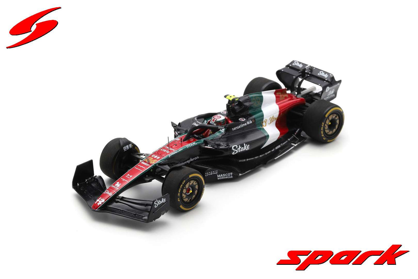 Spark S8933 1/43 Alfa Romeo F1 Team Stake C43 No.24 Alfa Romeo F1 Team ORLEN Italian GP 2023 Zhou Guanyu