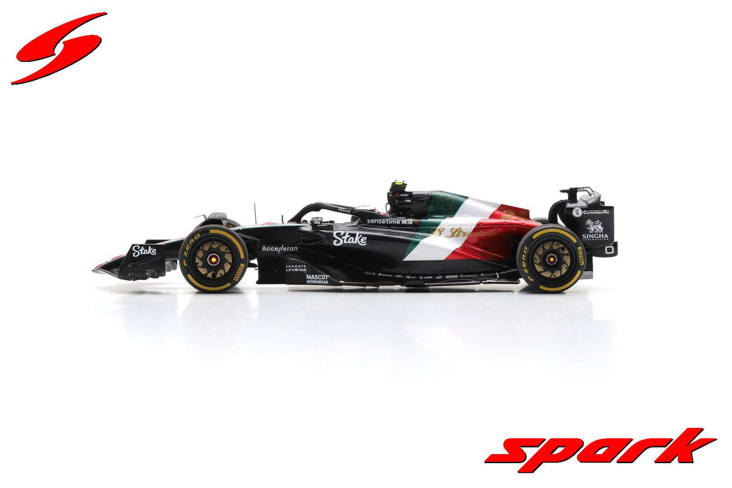 Spark S8933 1/43 Alfa Romeo F1 Team Stake C43 No.24 Alfa Romeo F1 Team ORLEN Italian GP 2023 Zhou Guanyu