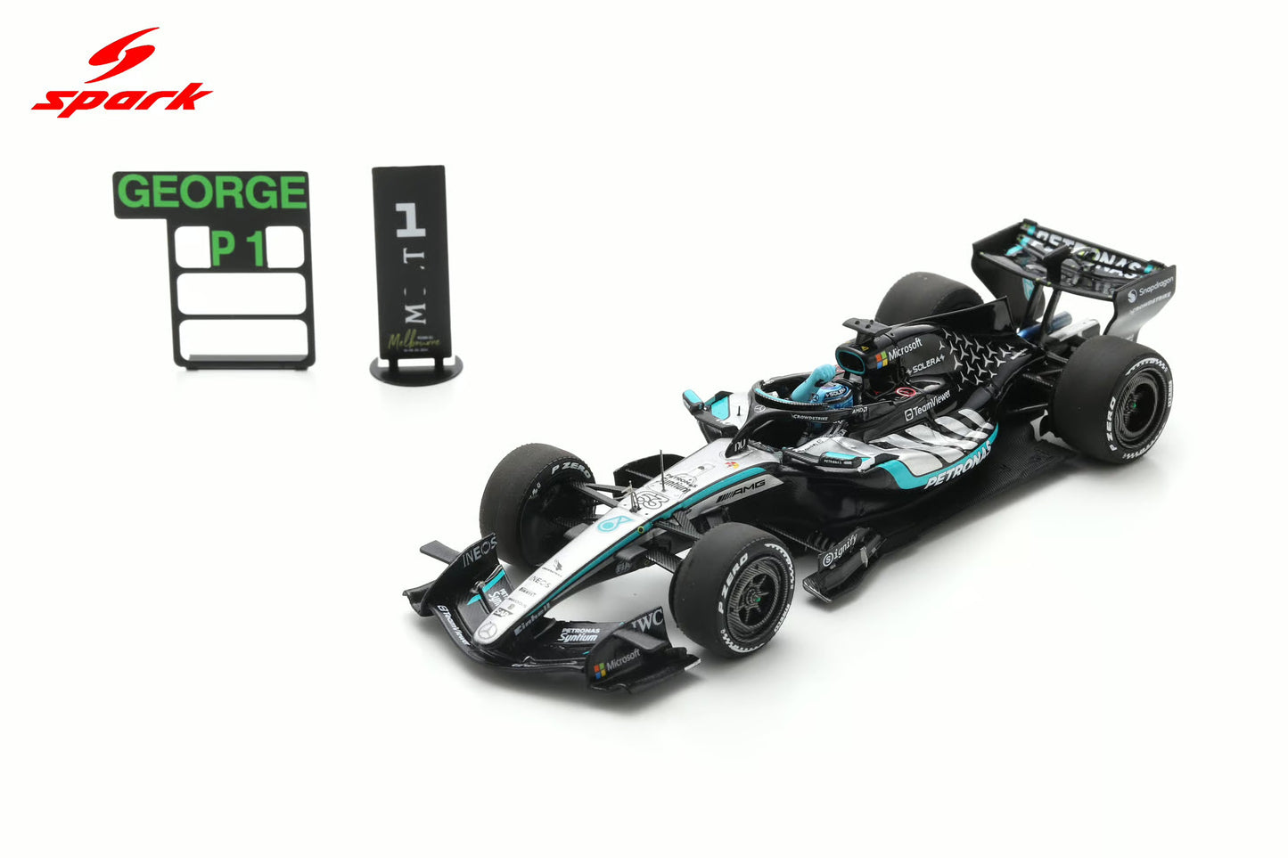 Spark S9380 1/43 Mercedes-AMG PETRONAS Formula One Team W17 No.63 Winner Australia GP 2026George Russell