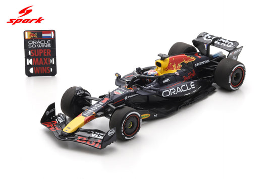 Spark S9636 1/43 Red Bull Racing RB21 No.1 Oracle Red Bull Racing Winner Italian GP 2025 Max Vestappen - Oracle 50 Wins