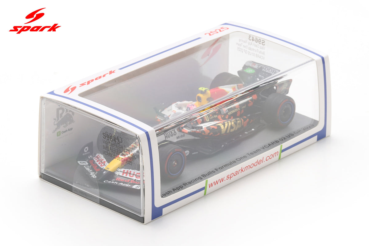Spark S9643 1/43 Racing Bulls VCARB 02 No.30 Visa Cash App Racing Bulls Formula One Team US GP 2025 Liam Lawson