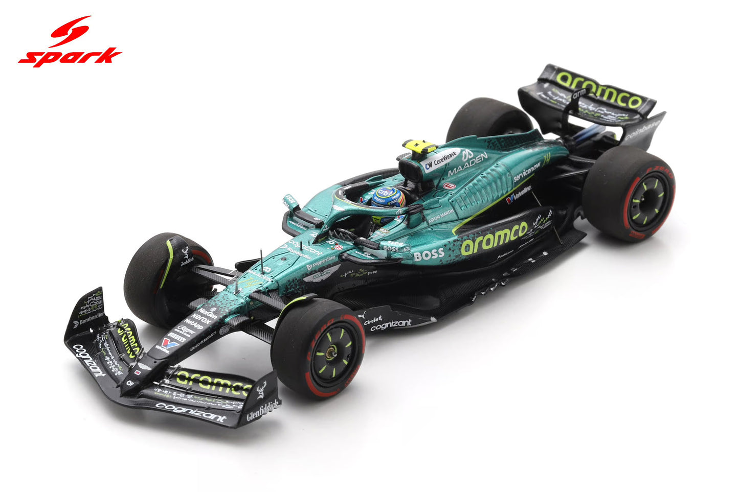 Spark S9648 1/43 Aston Martin AMR25 No.14 Aston Martin Aramco Formula One Team US GP 2025 Fernando Alonso