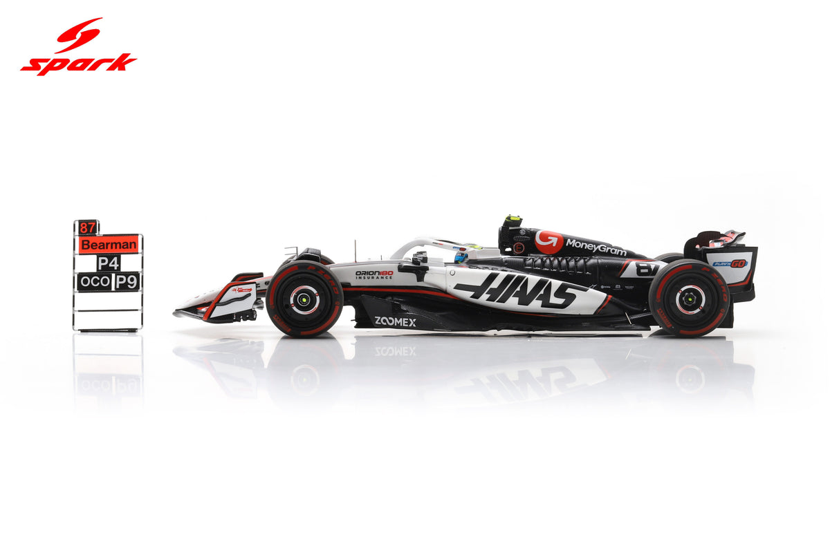 Spark S9676 1/43 MoneyGram  Haas F1 Team VF25 No.87 4th Mexican GP 2025 Oliver Bearman