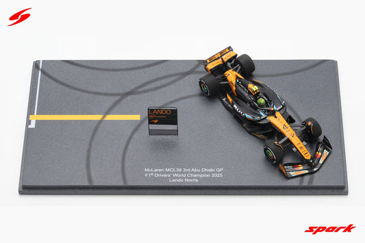 Spark S9678 1/43 McLaren MCL39 No.4 3rd Abu Dhabi GP 2025 F1 Drivers' World Champion 2025Lando Norris