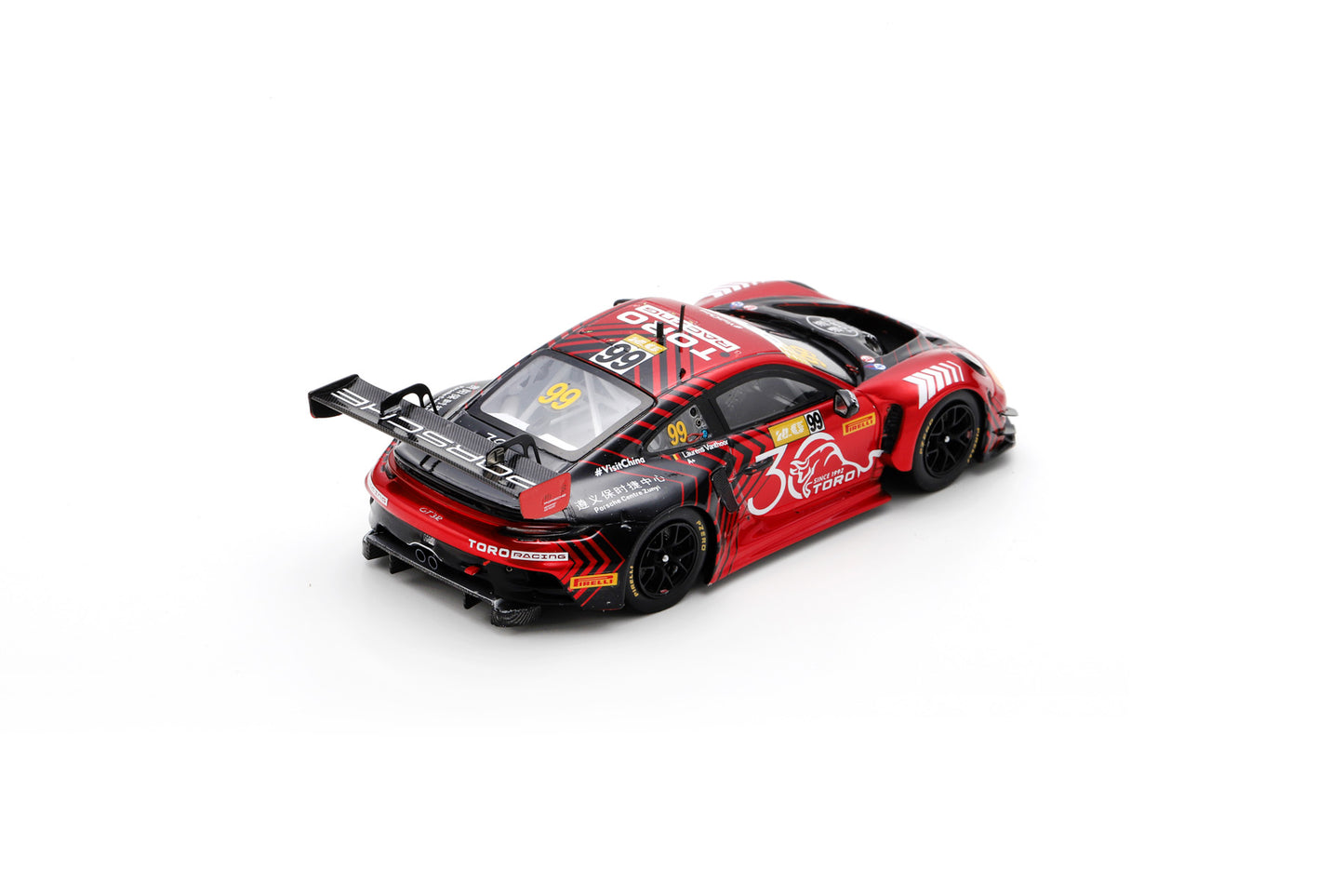 Spark SA283 1/43 Porsche 911 GT3 R (992) No.99 TORO Racing 6th FIA GT World Cup Macau 2023 Laurens Vanthoor