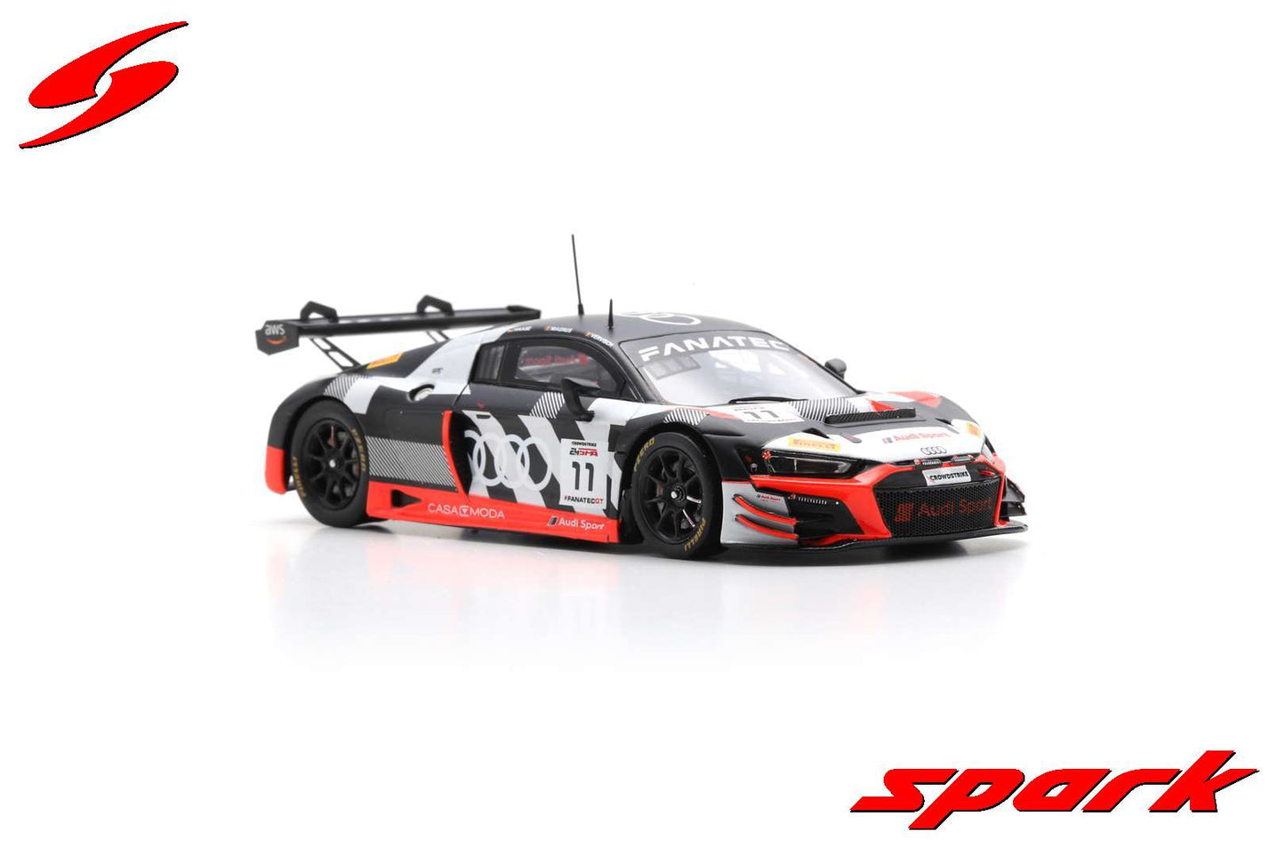 Spark SB705 1/43 Audi R8 LMS GT3 EVO II No.11 Audi Sport Team Comtoyou 8th 24H Spa 2023 C. Haase - G. Magnus - F. Vervisch