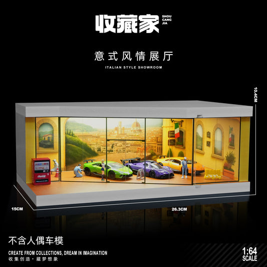 【2026年7月以降発売予定】 収蔵家 SCJ73441D 1/64 ショールーム  イタリアンスタイル ライト付