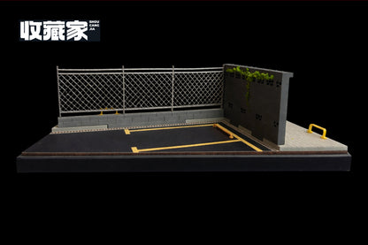 収蔵家 SCJ82004  1/64 都市情景 フェンス脇の駐車場 クリアケース付