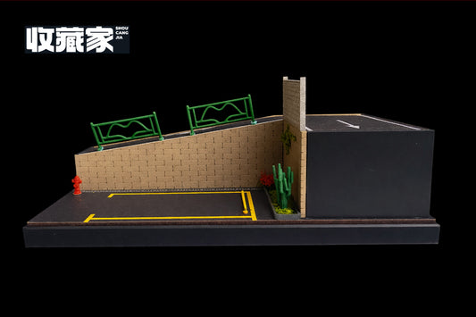 収蔵家 SCJ82008  1/64 都市情景 駐車場と坂道 クリアケース付