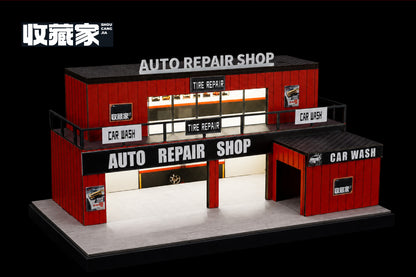 【2026年8月以降発売予定】 SHOUCANGJIA SCJ82055 1/64 Auto Repair Shop (Container Type) with Lights