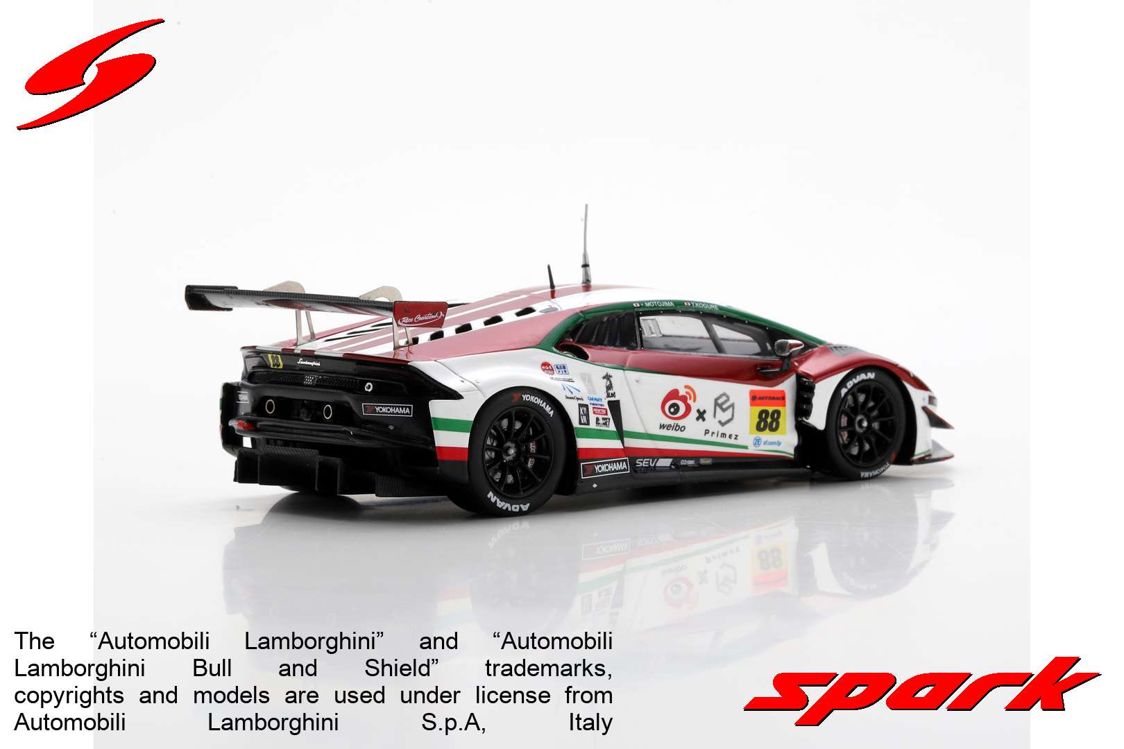 Spark SGT038 1/43 Weibo Primez Lamborghini GT3 No.88 JLOC GT300 SUPER –  Racing Models