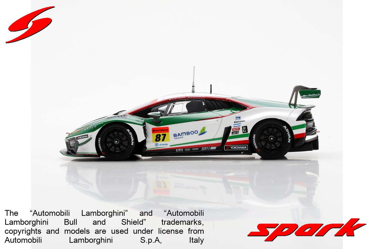 【2024年5月発売予定】Spark SGT039 1/43 Bamboo Airways Lamborghini GT3 No.87 JLOC GT300 SUPER GT 2022 Kosuke Matsuura - Natsu Sakaguchi