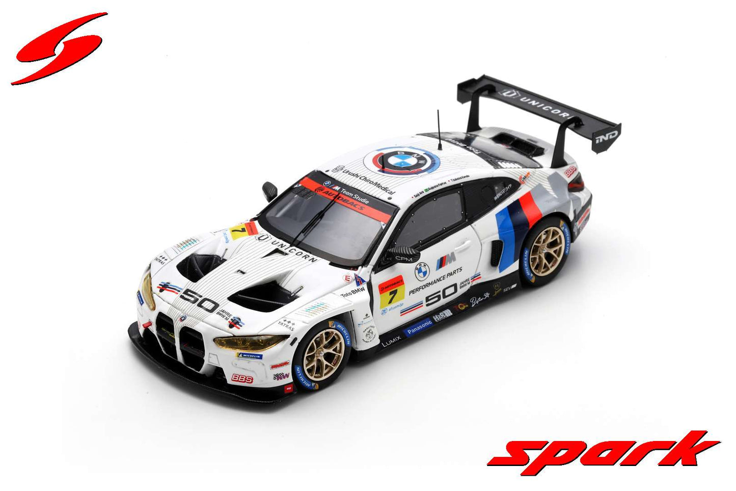 Spark SGT048 1/43 Studie BMW M4 No.7 BMW Team Studie x CSL GT300 SUPER GT 2022 Seiji Ara - Augusto Farfus - Tsubasa Kondo