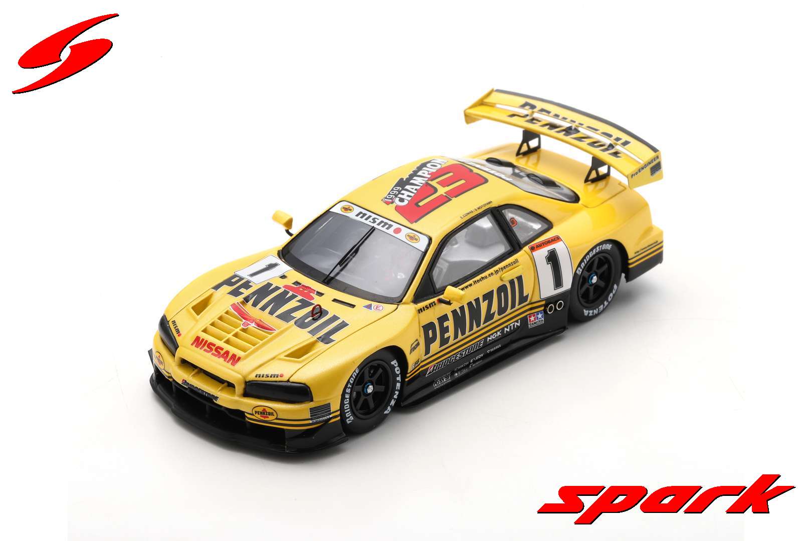 Spark SJ163 1/43 PENNZOIL NISMO Nissan Skyline GT-R (R34) No.1 - GT500 ...