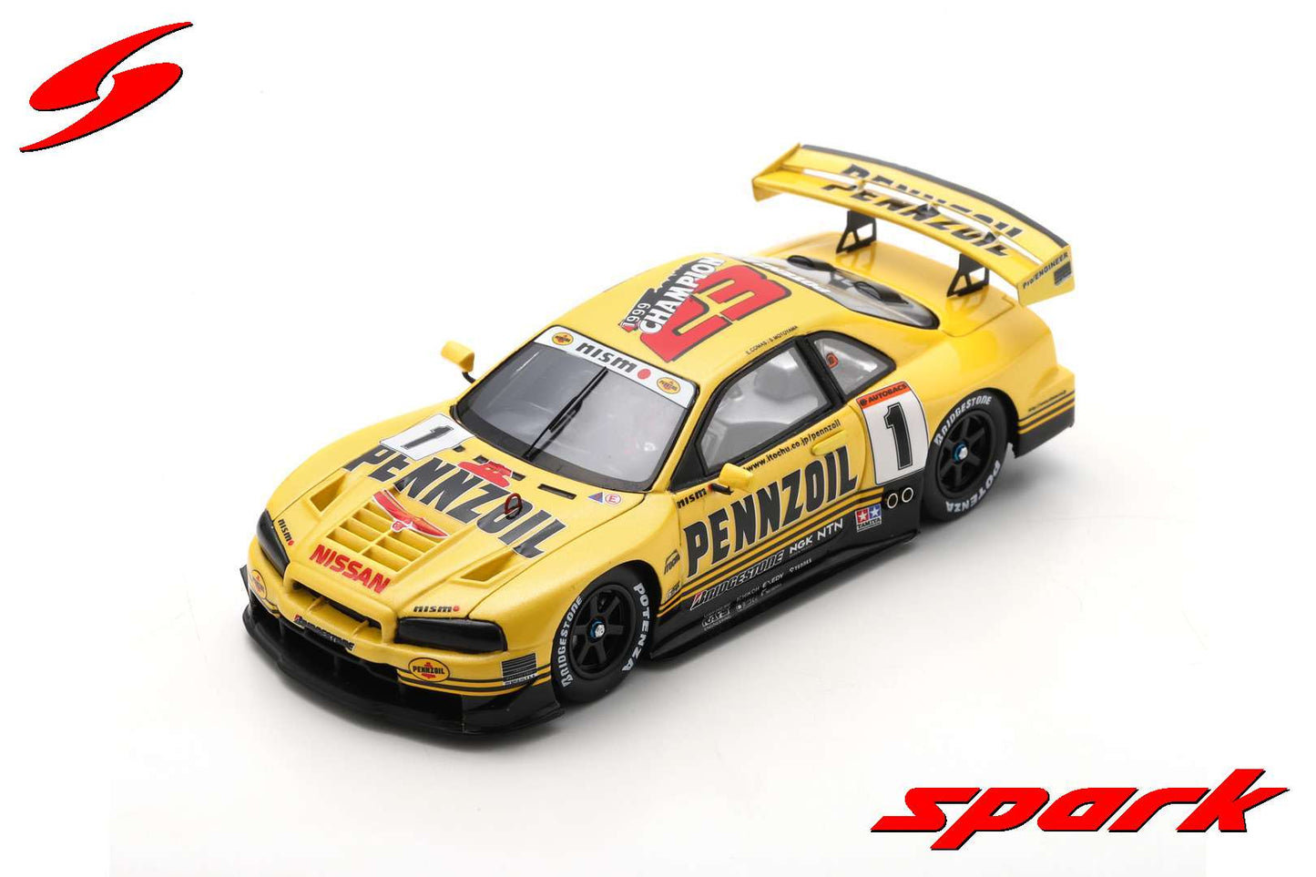 Spark SJ163 1/43 PENNZOIL NISMO Nissan Skyline GT-R (R34) No.1 - GT500 JGTC 1999 E. Comas - S. Motoyama